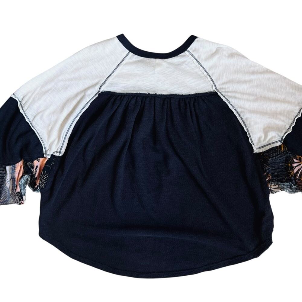 Free People We The Free Women’s Sz S Friday Fever Raglan Contrast Tee Shirt Top - Picture 9 of 13